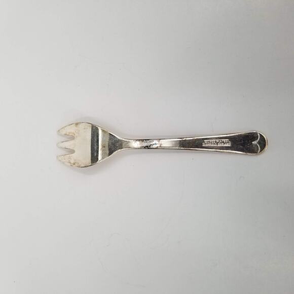 Silver Plated Sheffield England Children's Flatware Fork Small 5" Tall 3 Tines - Picture 3 of 5